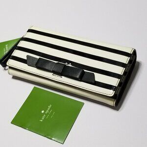 NWT Kate Spade Chelsea Park Mara Wristlet Wallet Striped Patent Leather WLRU1722
